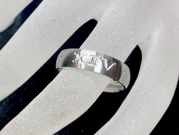 TWM Made to Order: Mens Brushed Roman Numerals Ring