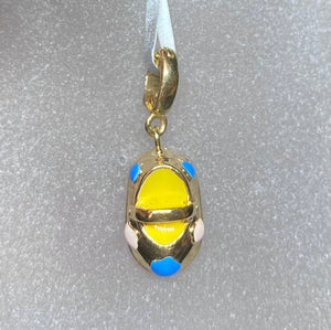 18ct Yellow Gold Enamel Shoe Pendant Charm