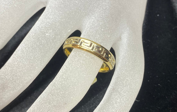 18ct Yellow Gold Greek Key Men's Ring