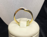 18ct Yellow Gold V Shape Diamond Ring