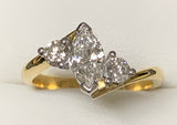 3 Stone Marquise Cut Diamond Ring