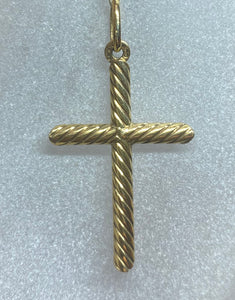 9ct Yellow Gold Rope Cross