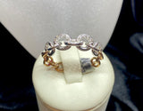 9ct Two Tone Chain Diamond Ring