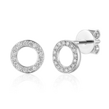 9ct Gold Diamond Circle Stud Earrings
