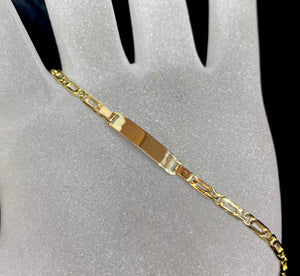 9ct Children's Yellow Gold Name Plate ID Bracelet