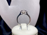 18ct White Gold Brilliant Cut Diamond Bezel Halo Ring