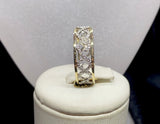 9ct Two Tone "S" Shape Diamond Ring