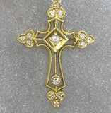 9ct & 18ct Ornate Diamond Cross