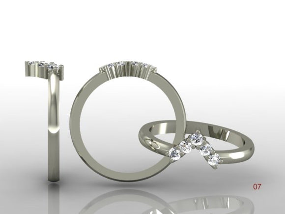 Claw Set Brilliant Cut Diamond V Band