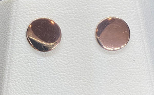 9ct Rose Gold Flat Disc Studs