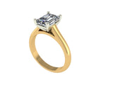 4 Claw Emerald Cut Solitaire Diamond Ring