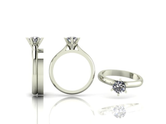 6 Claw Solitaire Brilliant Cut Diamond Ring