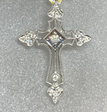 9ct & 18ct Ornate Diamond Cross