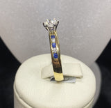 18ct Two Tone Sapphire & Diamond Ring
